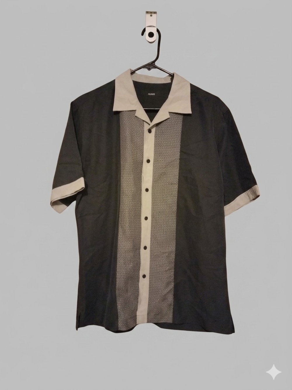 Alfani Men's Short-Sleeve Retro-Style Button-Down Shirt – Size S